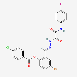 4-BR-2-(2-((4-Fluoroanilino)(oxo)acetyl)carbohydrazonoyl)phenyl 4-chlorobenzoate