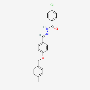 4-chloro-N-[(E)-[4-[(4-methylphenyl)methoxy]phenyl]methylideneamino]benzamide