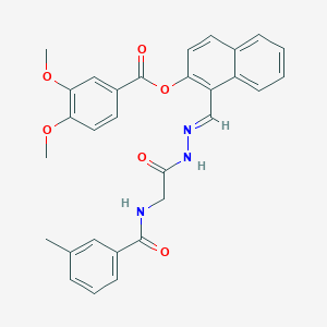 1-(2-(((3-ME-Benzoyl)amino)AC)carbohydrazonoyl)-2-naphthyl 3,4-dimethoxybenzoate