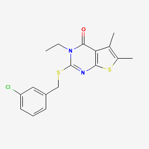 2-((3-Chlorobenzyl)thio)-3-ethyl-5,6-dimethylthieno[2,3-d]pyrimidin-4(3H)-one