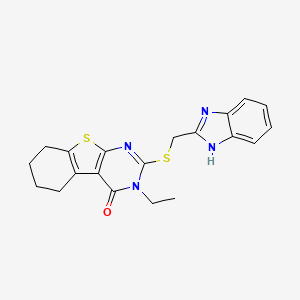 2-[(1H-benzimidazol-2-ylmethyl)sulfanyl]-3-ethyl-5,6,7,8-tetrahydro[1]benzothieno[2,3-d]pyrimidin-4(3H)-one