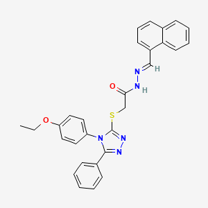 2-{[4-(4-ethoxyphenyl)-5-phenyl-4H-1,2,4-triazol-3-yl]sulfanyl}-N'-[(E)-naphthalen-1-ylmethylidene]acetohydrazide