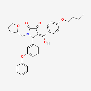 4-(4-Butoxybenzoyl)-3-hydroxy-5-(3-phenoxyphenyl)-1-((tetrahydrofuran-2-yl)methyl)-1H-pyrrol-2(5H)-one