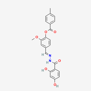 4-(2-(2,4-Dihydroxybenzoyl)carbohydrazonoyl)-2-methoxyphenyl 4-methylbenzoate