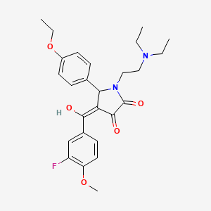 molecular formula C26H31FN2O5 B12023046 1-(2-(Diethylamino)ethyl)-5-(4-ethoxyphenyl)-4-(3-fluoro-4-methoxybenzoyl)-3-hydroxy-1H-pyrrol-2(5H)-one CAS No. 618073-15-7