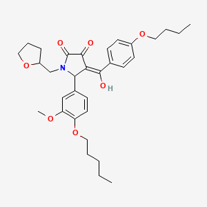 4-(4-Butoxybenzoyl)-3-hydroxy-5-(3-methoxy-4-(pentyloxy)phenyl)-1-((tetrahydrofuran-2-yl)methyl)-1H-pyrrol-2(5H)-one