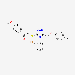 molecular formula C25H22BrN3O3S B12023054 2-((4-(2-Bromophenyl)-5-((p-tolyloxy)methyl)-4H-1,2,4-triazol-3-yl)thio)-1-(4-methoxyphenyl)ethanone CAS No. 618441-29-5