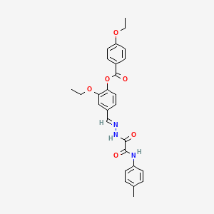 molecular formula C27H27N3O6 B12023097 2-Ethoxy-4-(2-(oxo(4-toluidino)acetyl)carbohydrazonoyl)phenyl 4-ethoxybenzoate CAS No. 769147-68-4