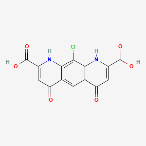 molecular formula C14H7ClN2O6 B1202313 10-Chloro-1,4,6,9-tetrahydro-4,6-dioxopyrido(3,2-g)quinoline-2,8-dicarboxylic acid CAS No. 49635-52-1