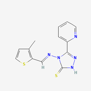 4-(((3-Methylthiophen-2-yl)methylene)amino)-3-(pyridin-2-yl)-1H-1,2,4-triazole-5(4H)-thione