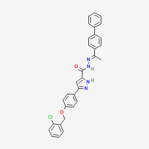 N'-[(E)-1-[1,1'-biphenyl]-4-ylethylidene]-3-{4-[(2-chlorobenzyl)oxy]phenyl}-1H-pyrazole-5-carbohydrazide