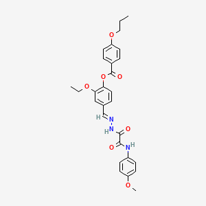 2-Ethoxy-4-((2-(2-((4-methoxyphenyl)amino)-2-oxoacetyl)hydrazono)methyl)phenyl 4-propoxybenzoate