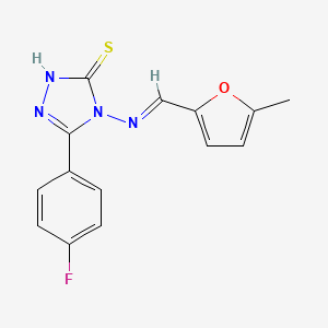 3-(4-Fluorophenyl)-4-(((5-methylfuran-2-yl)methylene)amino)-1H-1,2,4-triazole-5(4H)-thione