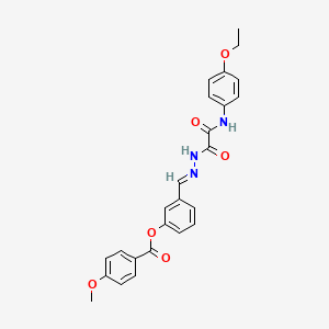 [3-[(E)-[[2-(4-ethoxyanilino)-2-oxoacetyl]hydrazinylidene]methyl]phenyl] 4-methoxybenzoate