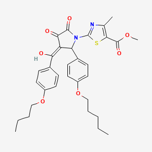 methyl 2-{3-(4-butoxybenzoyl)-4-hydroxy-5-oxo-2-[4-(pentyloxy)phenyl]-2,5-dihydro-1H-pyrrol-1-yl}-4-methyl-1,3-thiazole-5-carboxylate