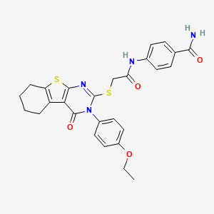 4-[({[3-(4-Ethoxyphenyl)-4-oxo-3,4,5,6,7,8-hexahydro[1]benzothieno[2,3-d]pyrimidin-2-yl]sulfanyl}acetyl)amino]benzamide