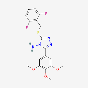 molecular formula C18H18F2N4O3S B12023282 3-((2,6-Difluorobenzyl)thio)-5-(3,4,5-trimethoxyphenyl)-4H-1,2,4-triazol-4-amine CAS No. 675120-86-2