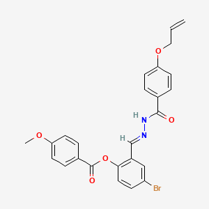 molecular formula C25H21BrN2O5 B12023331 2-(2-(4-(Allyloxy)benzoyl)carbohydrazonoyl)-4-bromophenyl 4-methoxybenzoate CAS No. 769149-50-0