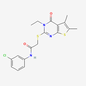 N-(3-Chlorophenyl)-2-((3-ethyl-5,6-dimethyl-4-oxo-3,4-dihydrothieno[2,3-d]pyrimidin-2-yl)thio)acetamide