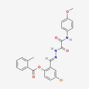 4-BR-2-(2-((4-Methoxyanilino)(oxo)AC)carbohydrazonoyl)phenyl 2-methylbenzoate