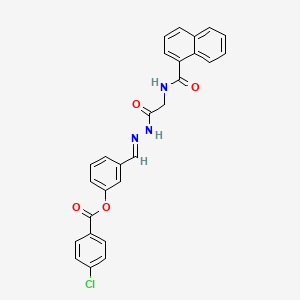 molecular formula C27H20ClN3O4 B12023409 [3-[(E)-[[2-(naphthalene-1-carbonylamino)acetyl]hydrazinylidene]methyl]phenyl] 4-chlorobenzoate 