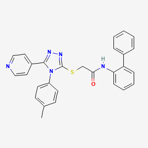 molecular formula C28H23N5OS B12023427 N-(biphenyl-2-yl)-2-{[4-(4-methylphenyl)-5-(pyridin-4-yl)-4H-1,2,4-triazol-3-yl]sulfanyl}acetamide 