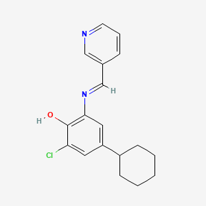 molecular formula C18H19ClN2O B12023437 2-chloro-4-cyclohexyl-6-(pyridin-3-ylmethylideneamino)phenol CAS No. 401615-74-5