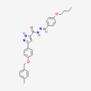 N'-(4-Butoxybenzylidene)-5-(4-((4-methylbenzyl)oxy)phenyl)-1H-pyrazole-3-carbohydrazide