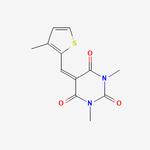 molecular formula C12H12N2O3S B12023464 1,3-dimethyl-5-[(3-methylthiophen-2-yl)methylidene]pyrimidine-2,4,6(1H,3H,5H)-trione 