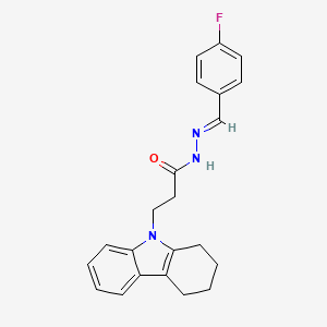 N'-(4-fluorobenzylidene)-3-(1,2,3,4-tetrahydro-9H-carbazol-9-yl)propanohydrazide