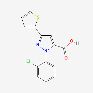 molecular formula C14H9ClN2O2S B12023503 1-(2-Chlorophenyl)-3-(thiophen-2-YL)-1H-pyrazole-5-carboxylic acid CAS No. 618382-88-0