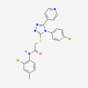 molecular formula C22H17Br2N5OS B12023565 N-(2-bromo-4-methylphenyl)-2-{[4-(4-bromophenyl)-5-(pyridin-4-yl)-4H-1,2,4-triazol-3-yl]sulfanyl}acetamide 