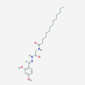 molecular formula C23H37N3O4 B12023637 N-(2-(2-(2,4-Dihydroxybenzylidene)hydrazino)-2-oxoethyl)tetradecanamide CAS No. 765311-96-4