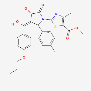 Methyl 2-[3-(4-butoxybenzoyl)-4-hydroxy-2-(4-methylphenyl)-5-oxo-2,5-dihydro-1H-pyrrol-1-YL]-4-methyl-1,3-thiazole-5-carboxylate