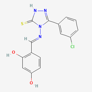 3-(3-Chlorophenyl)-4-((2,4-dihydroxybenzylidene)amino)-1H-1,2,4-triazole-5(4H)-thione