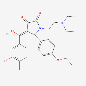 molecular formula C26H31FN2O4 B12023694 1-[2-(diethylamino)ethyl]-5-(4-ethoxyphenyl)-4-[(3-fluoro-4-methylphenyl)carbonyl]-3-hydroxy-1,5-dihydro-2H-pyrrol-2-one 