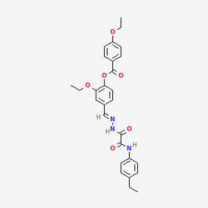 2-Ethoxy-4-((2-(2-((4-ethylphenyl)amino)-2-oxoacetyl)hydrazono)methyl)phenyl 4-ethoxybenzoate