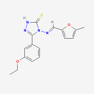 3-(3-Ethoxyphenyl)-4-(((5-methylfuran-2-yl)methylene)amino)-1H-1,2,4-triazole-5(4H)-thione