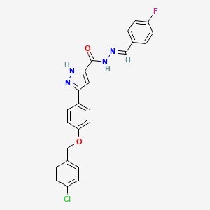 5-(4-((4-Chlorobenzyl)oxy)phenyl)-N'-(4-fluorobenzylidene)-1H-pyrazole-3-carbohydrazide