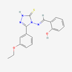 molecular formula C17H16N4O2S B12023869 2-(((3-(3-Ethoxyphenyl)-5-mercapto-4H-1,2,4-triazol-4-yl)imino)methyl)phenol CAS No. 497921-81-0