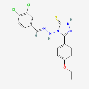 molecular formula C17H15Cl2N5OS B12023878 3,4-dichlorobenzaldehyde [3-(4-ethoxyphenyl)-5-sulfanyl-4H-1,2,4-triazol-4-yl]hydrazone CAS No. 624724-77-2