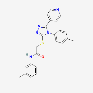 N-(3,4-dimethylphenyl)-2-{[4-(4-methylphenyl)-5-(pyridin-4-yl)-4H-1,2,4-triazol-3-yl]sulfanyl}acetamide