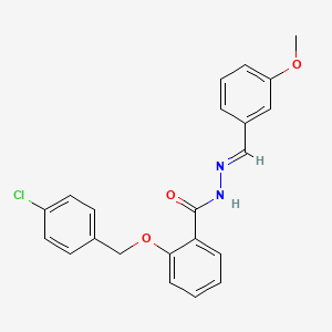 molecular formula C22H19ClN2O3 B12023892 2-((4-Chlorobenzyl)oxy)-N'-(3-methoxybenzylidene)benzohydrazide CAS No. 347410-29-1