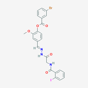 4-(2-(((2-Iodobenzoyl)amino)AC)carbohydrazonoyl)-2-methoxyphenyl 3-bromobenzoate