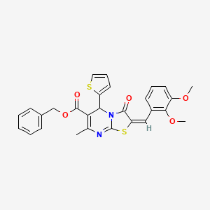 Benzyl 2-(2,3-dimethoxybenzylidene)-7-methyl-3-oxo-5-(thiophen-2-yl)-3,5-dihydro-2H-thiazolo[3,2-a]pyrimidine-6-carboxylate