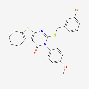 molecular formula C24H21BrN2O2S2 B12023977 2-[(3-bromobenzyl)sulfanyl]-3-(4-methoxyphenyl)-5,6,7,8-tetrahydro[1]benzothieno[2,3-d]pyrimidin-4(3H)-one 