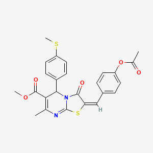 Methyl 2-(4-acetoxybenzylidene)-7-methyl-5-(4-(methylthio)phenyl)-3-oxo-3,5-dihydro-2H-thiazolo[3,2-a]pyrimidine-6-carboxylate