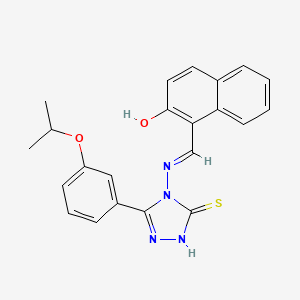 1-((E)-{[3-(3-isopropoxyphenyl)-5-sulfanyl-4H-1,2,4-triazol-4-yl]imino}methyl)-2-naphthol