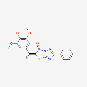 molecular formula C21H19N3O4S B12024114 (5E)-2-(4-methylphenyl)-5-(3,4,5-trimethoxybenzylidene)[1,3]thiazolo[3,2-b][1,2,4]triazol-6(5H)-one 