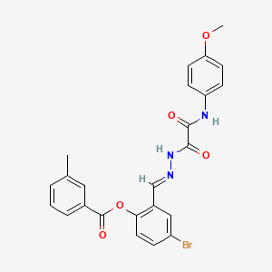 molecular formula C24H20BrN3O5 B12024118 4-BR-2-(2-((4-Methoxyanilino)(oxo)AC)carbohydrazonoyl)phenyl 3-methylbenzoate CAS No. 769147-73-1